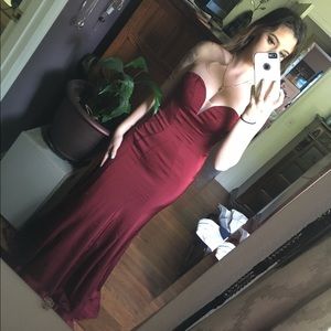Red mermaid prom dress